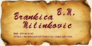 Brankica Milinković vizit kartica